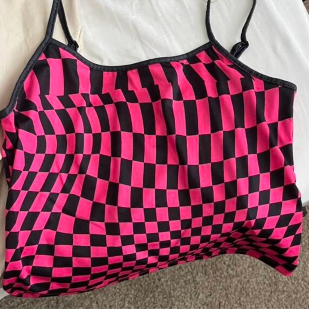 Pink and Black Checkered Camisole